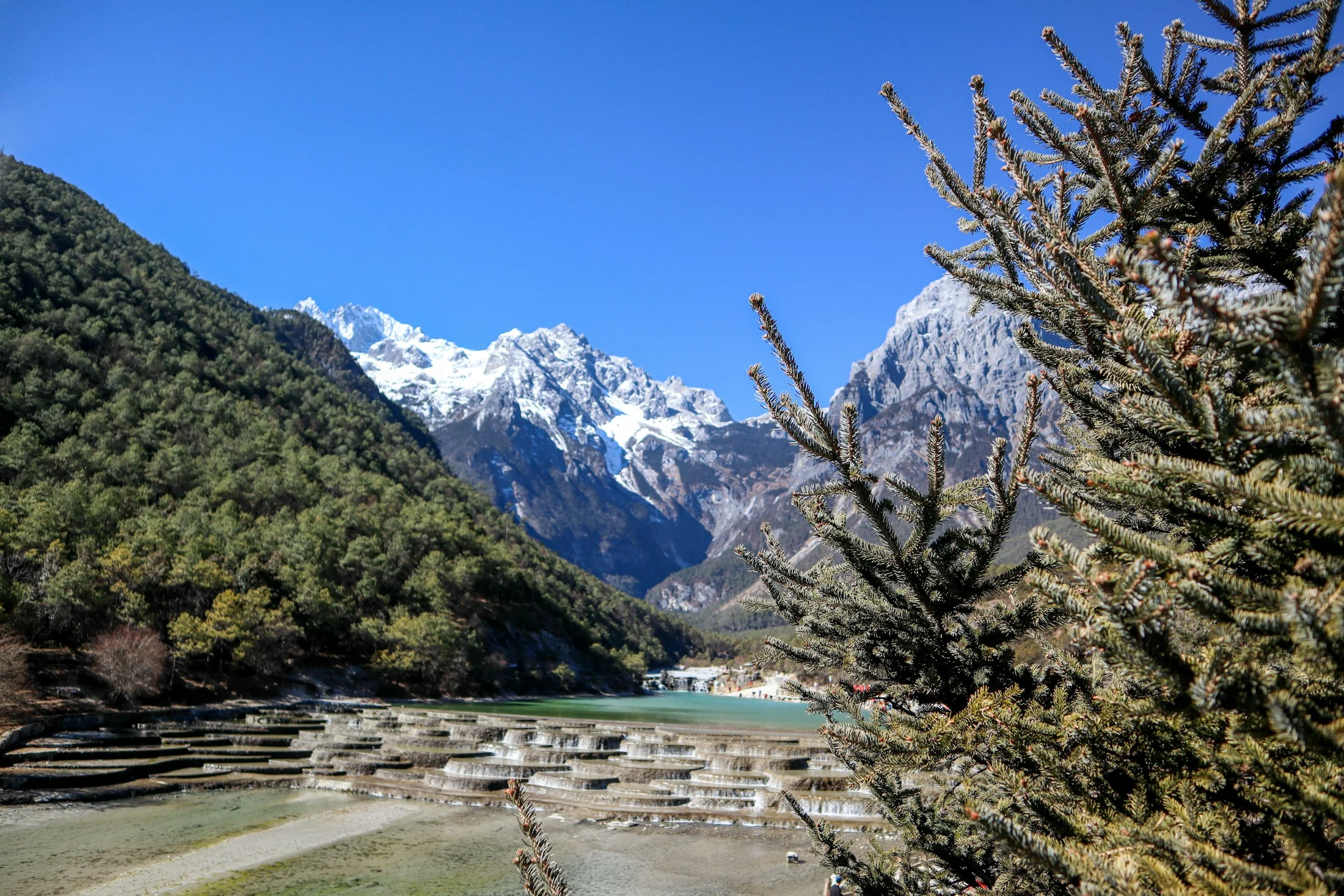 Blue Moon Valley and the Jade Dragon mountains in Yunnan, China